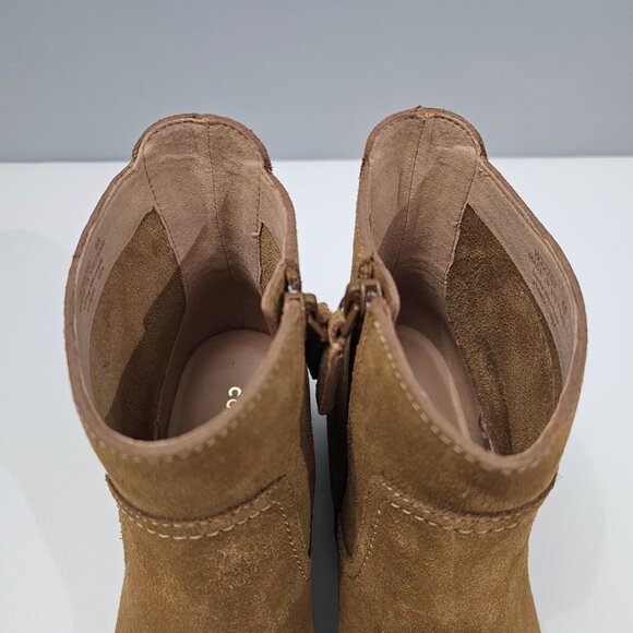 NEW Cole Haan Naia Ankle Bootie Womens 8 Golden Toffee Suede Western Cowgirl - Picture 9 of 14